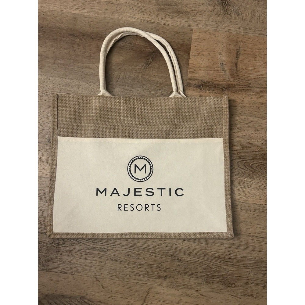 Majestic Resorts - NEW - Tote - Shoulder Bag - Beach - Pool - Hotel Luxury Tan